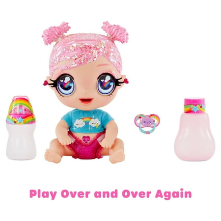 MGA Entertainment - Glitter Babyz Doll- Pink (Rainbow)