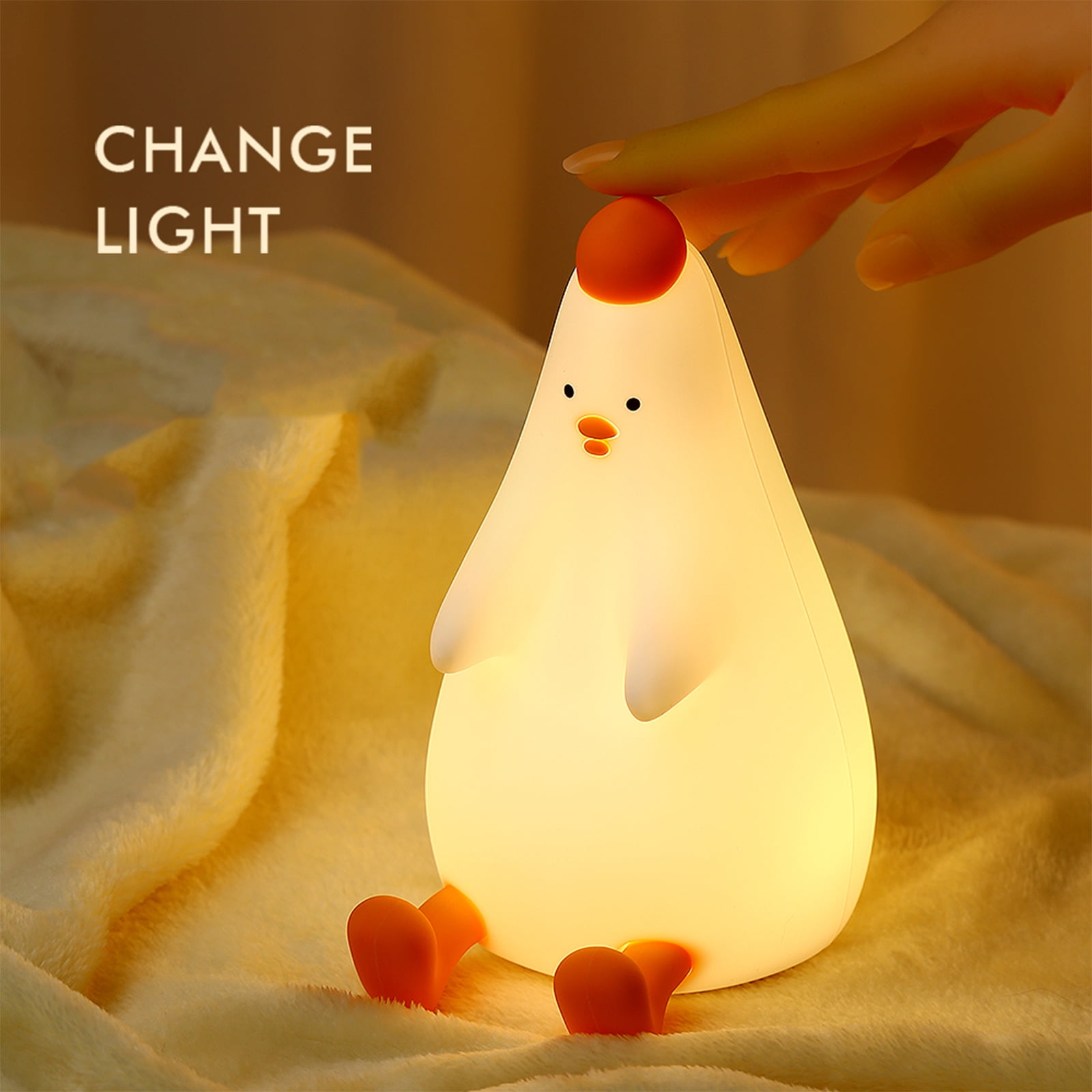 QANYI Egg Nightlight for Baby Nursery, Soft Kawaii Small Chicken