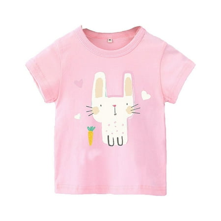 

Zlekejiko Girls Easter Carrot Rabbit Cartoon Tops 1 To 7 Years Old Baby Girls Top T Shirt Cotton T Shirts Girls Flip Tops for Girls