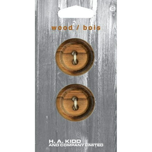 La Vogue 28mm 2-hole button - Wood, La Vogue 28mm