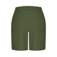 thumbnail image 4 of JUUYY Men's Casual Beach Shorts Loose Fit Solid Pocket Drawstring Elastic Waist Comfortable Summer Breathable Cotton Linen Shorts Green XXXL, 4 of 6