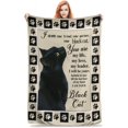 thumbnail image 2 of Black Cat Blankets Flannel Soft Cozy Lightweight Throw Blanket for Bedding Couch Sofa Living Room Office Travel 60 x 50 Inch, 2 of 6