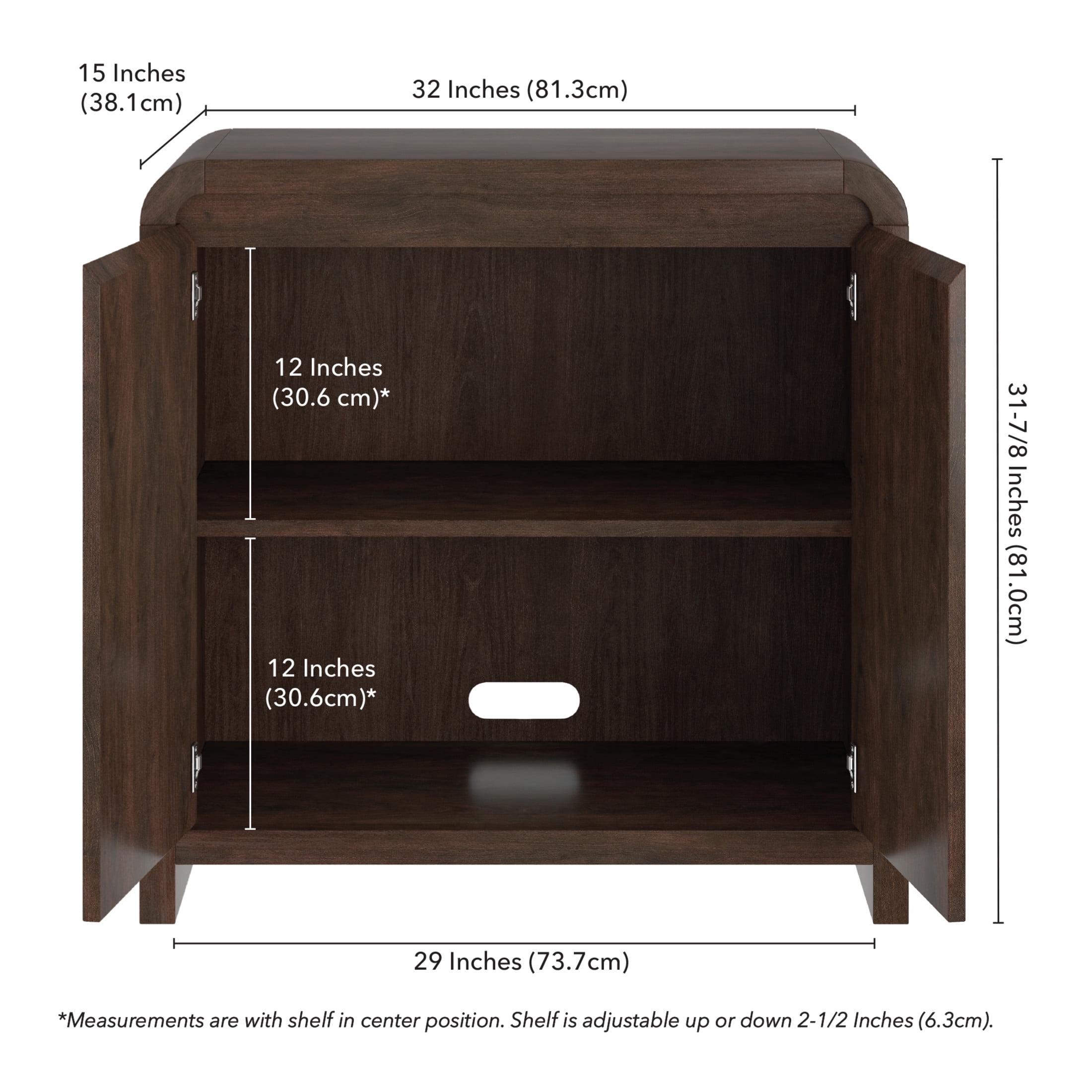 Evelyn&Zoe Modern/Contemporary 32" Wide Brown Oak Accent Cabinet