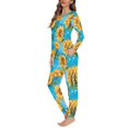 thumbnail image 2 of SCRAWLGOD Sunflowers Pjs for Women Set of 2 Lounge Sets for Women Long Sleeve Sleepwear Crewneck Jogger Pj Sets for Women Size L Comfy Women's Pajama Sets, 2 of 6