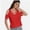 Red, variant on Womens Summer Shirts V Neck Criss Cross Cold Shoulder Tops Blouse
