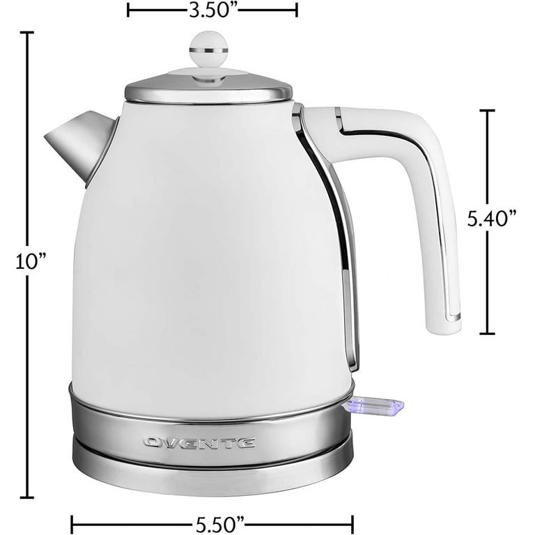 FOHERE Electric Tea Kettle, Electric Kettle Temperature Control with 9  Presets, 2Hr Keep Warm, Removable Tea Infuser,Silver Stainless Steel Glass