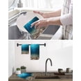 thumbnail image 5 of Light Blue Ocean Waves Kitchen Dish Towels for Drying Dishes Set of 4, Summer Beach Coastal Abstract Waffle Weave Microfiber Hand Tea Bathroom Towels Quick Dry & Absorbent Towel 12x12, 5 of 7
