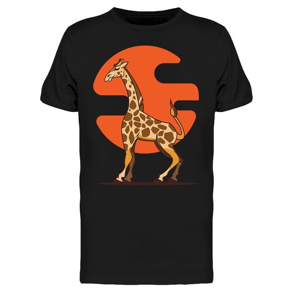 Giraffe Sunset Drawing T-Shirt Men -Image by Shutterstock, Male 3X-Large