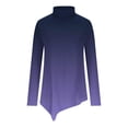 thumbnail image 4 of yievot Women Tunic Tops Turtleneck Long Sleeve Solid Color Irregular Hem Blouse Shirts, 4 of 5