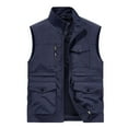 thumbnail image 1 of Fengqque Gilet Cargo Léger pour Homme à Multiples Poches Plein Air Randonnée Pêche Camping Bleu Foncé 6(L), 1 of 7