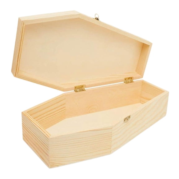 FVDPWYE Halloween Coffin Box Prop Ornament with Hinged Lid Keepsake Box Gothic Jewelry Organizer Pet Keepsake Casket for Party Favors