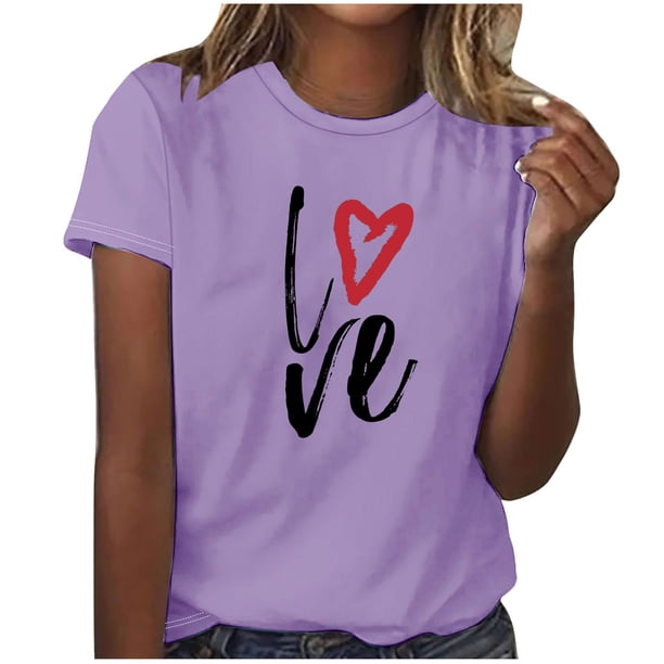 Tops Cortos para Mujeres Casual de Moda Impreso Cuello Redondo, Camiseta de Manga Corta para el Uso Diario, Fiesta Y Cómodo