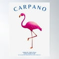 thumbnail image 2 of Original White Vintage Italian Carpano Vermouth Martini Aperitif Pink Flamingo Motif Vintage Advertising Poster Ad Poster Wall Art, Modern Wall Decor For Living Room Bedroom, 8x12 UNFRAMED, 2 of 3