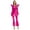 Hot Pink, variant on Moggemol Womens 70s Rave Outfits Shiny Metallic Bell Bottom Alien Jumpsuit Silver 3XL