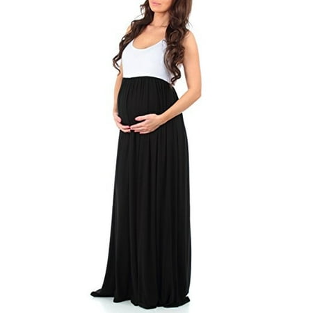 

TAIAOJING Nursing Dress Maternity Sleeveless Pregnant Ruched Maxi Dress Mother Splice Sundress