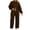 Brown, variant on Women's Fleece 2 Piece Tracksuit Outfits Oversized Cropped Sweatshirt Wide Leg Sweatpants Workout Loungewear Fall Winter Jogging Outfit White