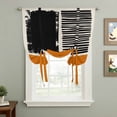 thumbnail image 2 of Orange Black Tie Up Curtains for Windows, Adjustable Balloon Window Shades, Farmhouse Striped Modern Abstract Art Kitchen Window Treatments Farmhouse Short Curtains with Rod Pocket 42"x45", 2 of 8
