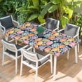 thumbnail image 2 of Easter Eggs Table Cloths for 6 Foot Rectangle Tables, Colorful Eggs Spring Flowers Leaves Farm Navy Blue Patio Waterproof Elastic Fitted Tablecloths, Washable Rectangular Table Cover for Camping, 2 of 8