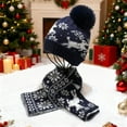 thumbnail image 2 of Christmas Knitted Beanie Scarf Set for Women 2 Piece Fuzzy Lined Plush Pom Skull Hat and Long Scarf Winter Thermal Sets, 2 of 6