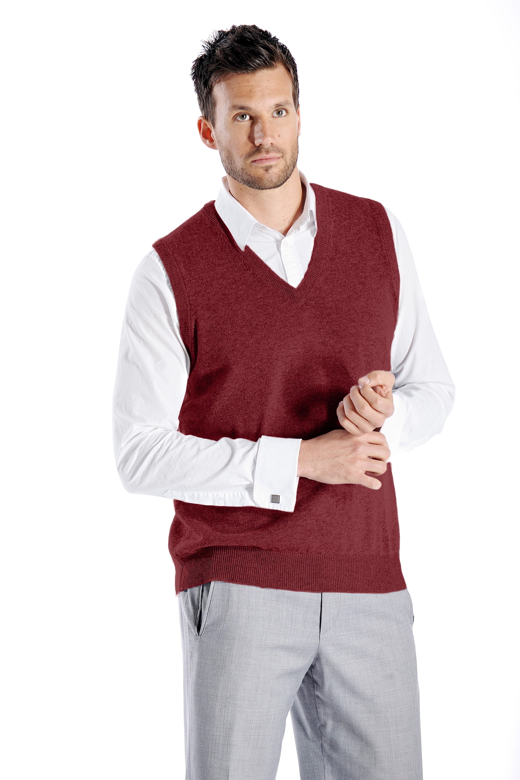 Cashmere Boutique Men's 100 Pure Cashmere Vest Sweater (Color