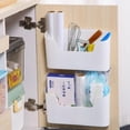 thumbnail image 4 of Caja de almacenamiento para puerta de armario de cocina, caja de almacenamiento para montar en pared adhesiva, caja organizadora para armario/baño/refrigerador, 2 uds., 4 of 5