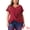 Burgundy, variant on Women's Plus Top Short Sleeve V Neck Twist Knot Summer Blouses t Shirts 1X Black