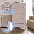 thumbnail image 4 of Vertical Dresser Storage Tower - Sturdy Steel Frame, Wood Top, Easy Pull Fabric Bins, Wood Handles - Organizer Unit for Bedroom, Entryway, Closets - 6 Drawers (Pink), 4 of 8