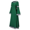 thumbnail image 5 of XVJRHAK Shift Dresses for Women 2024 Women Medieval Dress Renaissance Fit Irregular Long Sleeve Cosplay Maxi Dress Maxi(Green,S), 5 of 9