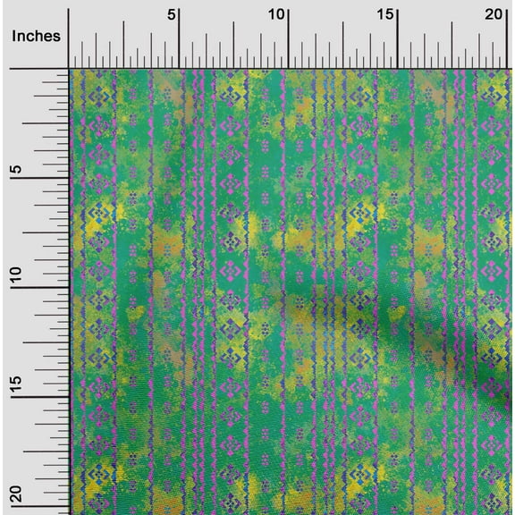 oneOone Cotton Jersey Green Fabric Batik Quilting Supplies Print Sewing Fabric By The Yard 58 Inch Wide