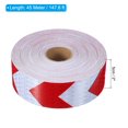 thumbnail image 2 of Uxcell Reflective Tape, Waterproof Self Adhesive High Visibility Caution Safety Tape for Trucks Trailers Cars White/Red, 2 of 7