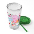 thumbnail image 5 of CafePress - Peppa Pig: Made With Love - 16 Ounce Classic Clear Insulated Double Wall Tumbler Cup with Lid Straw , Reusable, 5 of 5