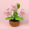 thumbnail image 1 of Cute Night Light Handcrafted Crochet Potted Plant with 3 Pandas Flower Pot Night Light Decor for Home Office, 1 of 6