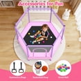 thumbnail image 6 of 60" Mini Trampoline for Kids with Safety Enclosure Net, SHINPT Indoor & Outdoor Trampoline with Adjustable Gymnastics Bars and Rust-Resistant Steel Frame, Small Trampoline for Boys & Girls, 6 of 9
