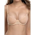 thumbnail image 3 of Deyllo Women's Push Up Sexy Lace Bra Unlined Underwire Support 1/2 Half Cup Demi Mesh Mesh See Through Bra, Nude 38C, 3 of 7