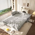 thumbnail image 3 of FFH Sofa Bed Queen Pull Out, 74.4" Convertible Sleeper Sofa with Flower Tufted Design, Velvet Couch for Living Room, Gray, 3 of 15