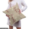 thumbnail image 5 of Ambesonne Floral Design Fabric by the Yard Upholstery, Japan Simple Flowers, 2 Yards, Pale Khaki Burgundy Rose, 5 of 5