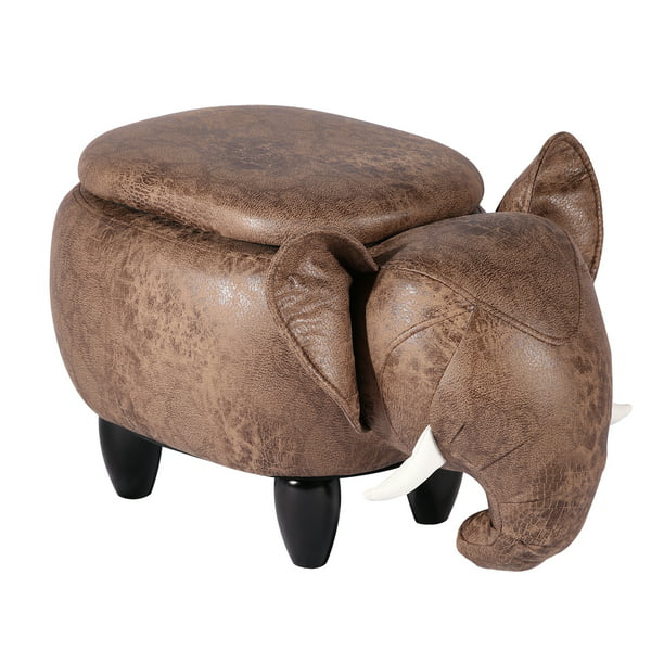 Storage Ottoman, Kids Upholstered Footrest Stool with Vivid Adorable Animal  Shape, Soft Ride-on Seat for Living Room, Bedroom, Dorm, Apartment -  