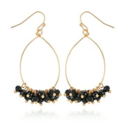 Jet glass beaded shaky wire hoop on fishhook