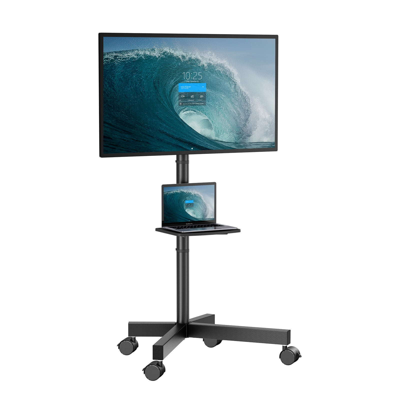 Buy PERLESMITH Modern Rolling TV Stand For 23 60 Inch TVs Black Mobile buy-perlesmith-modern-rolling-tv-stand-for-23-60-inch-tvs-black-mobile