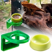 Detachable Gecko Feeding Ledge Terrarium Feeder Bowls for Arboreal Small Pet Amphibian Reptile