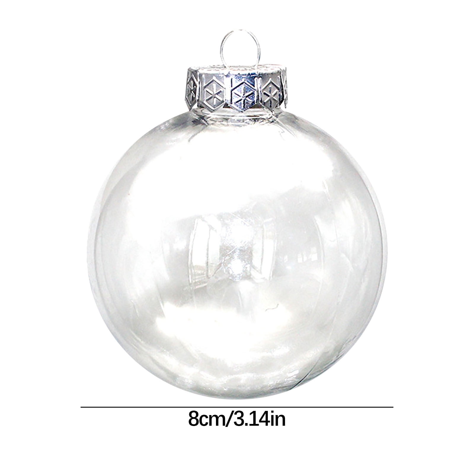 Matoen 12 Pcs Clear Plastic Fillable Balls Ornament, 2.36/3.14/3.94 Inch Transparent Ornaments Shatterproof Christmas Balls for Christmas, Halloween, Birthday, Wedding Decor, DIY Crafts Decorations