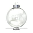 thumbnail image 3 of 12 Pcs Clear Plastic Fillable Ornament Balls, Removable Top Clear Hanging Ornaments Ball, DIY Plastic Ornaments Round Balls, Perfect for Decoration On Christmas Trees, Wedding, Party (80 mm), 3 of 9