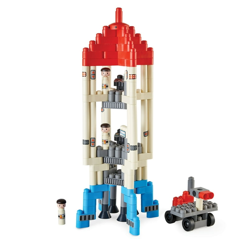 Hape: PolyM: Adventure Rocket - Red-Blue-White - 138pc Building