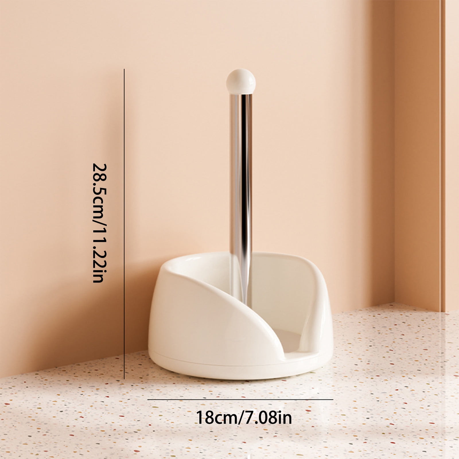 360 Degree Rotating Paper Towel Holder With Storage Shelf For Kitchen Office Bathroom Organiser Tissue Roll Rack