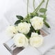 thumbnail image 3 of Ramo de rosas de seda Veryhome con flores artificiales, 10 unidades, color blanco, 3 of 7