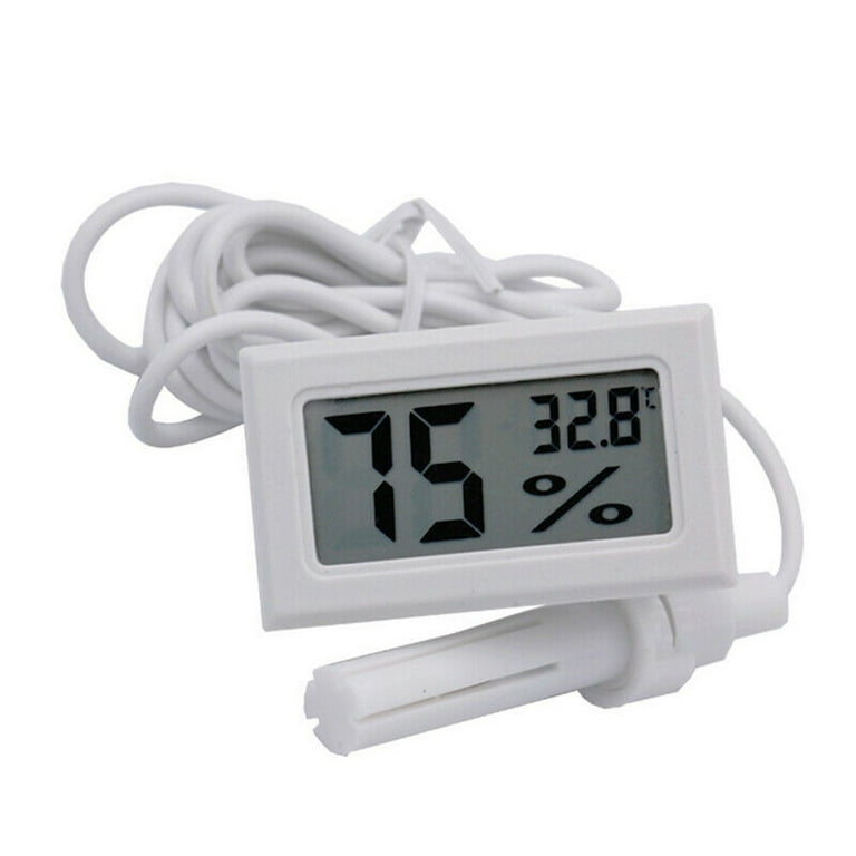 Qifei Mini Digital Thermometer Hygrometer, LCD Monitor Temperature Outdoor Humidity Meter with External Probe for Incubators, Brooders, Reptile Tank