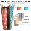 thumbnail image 3 of 16oz Tumblers Red Chicken Pattern Stainless Steel Vacuum Insulated Double Wall Travel Tumbler Cups Mug with Lid and Straw,Cleaning Brush for Coffee,Tea, 3 of 4