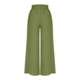 thumbnail image 7 of WCMZJ Linen Palazzo Pants for Women Dressy Summer Wide Leg Flowy Pants Boho Linen Beach Trousers with Pockets Army Green S, 7 of 7