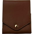 thumbnail image 1 of Cartera compacta multifuncional hecha a mano de cuero para guardar billetes con ranura para bolígrafo, tarjetero plegable minimalista delgado marrón., 1 of 7