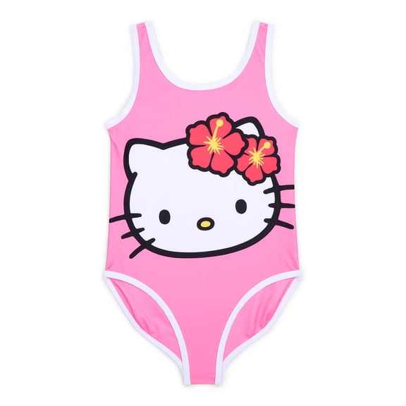 Hello Kitty Girls and Big Girls Graphic One Piece Swimsuit, Sizes 4-12